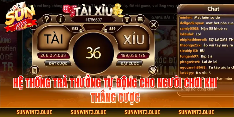 Hệ thống trả thưởng tự động cho người chơi khi thắng cược